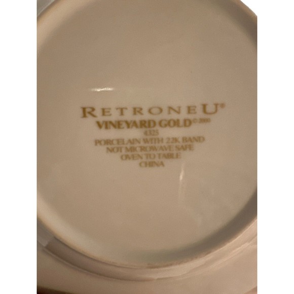 8 Beautiful Retroneu Vineyard Gold 4325 Salad/Soup  Bowl Plates with 22k Band - Picture 5 of 5